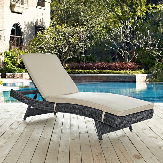 Modway Furniture Summon Outdoor Patio Sunbrella Chaise - EEI-1996-GRY-RED