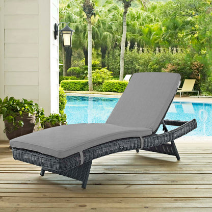 Modway Furniture Summon Outdoor Patio Sunbrella Chaise - EEI-1996-GRY-RED