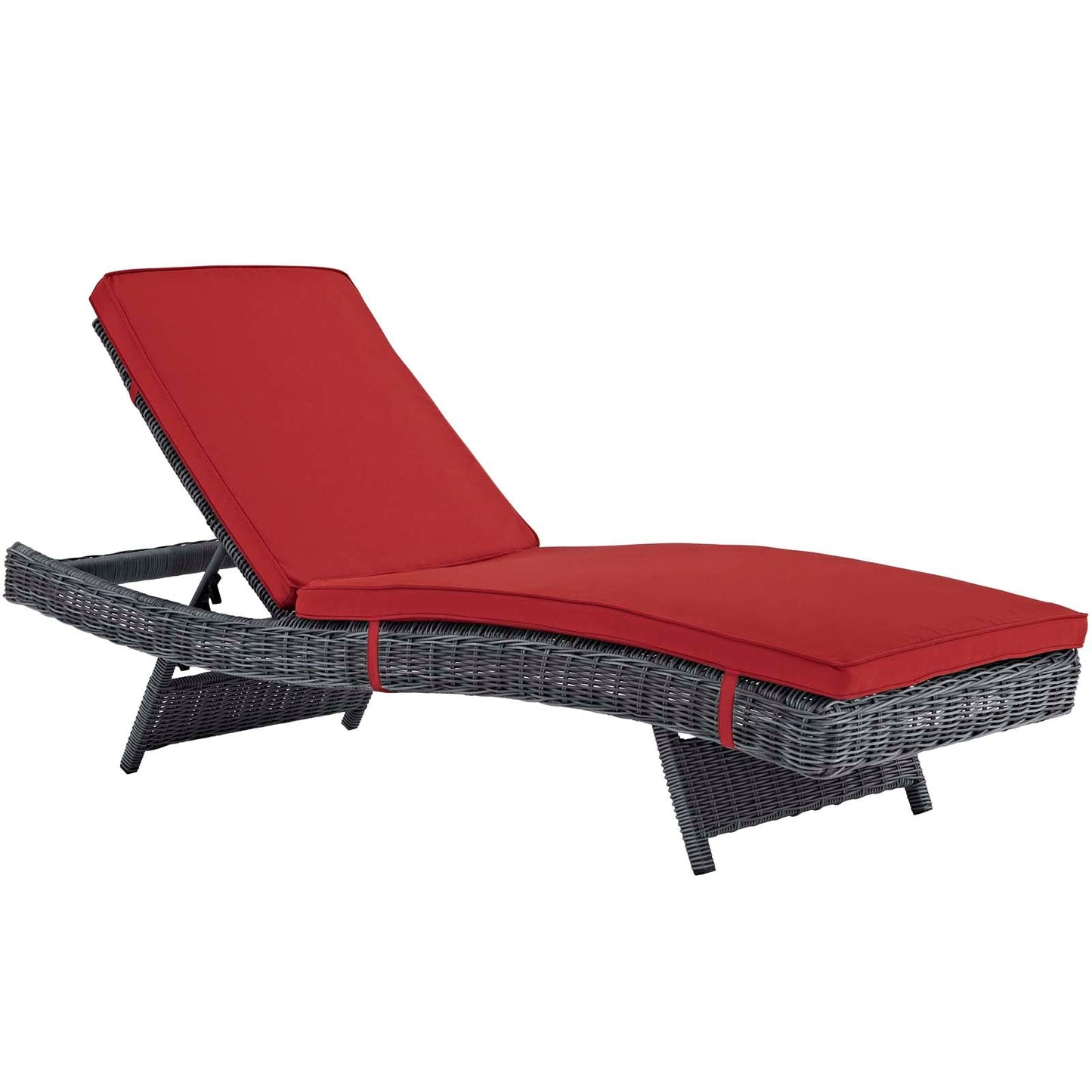 Modway Furniture Summon Outdoor Patio Sunbrella Chaise - EEI-1996-GRY-RED