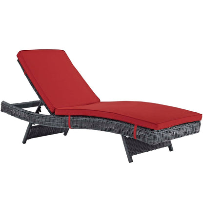 Modway Furniture Summon Outdoor Patio Sunbrella Chaise - EEI-1996-GRY-RED