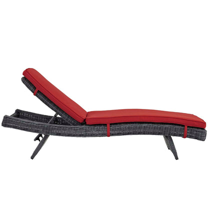 Modway Furniture Summon Outdoor Patio Sunbrella Chaise - EEI-1996-GRY-RED