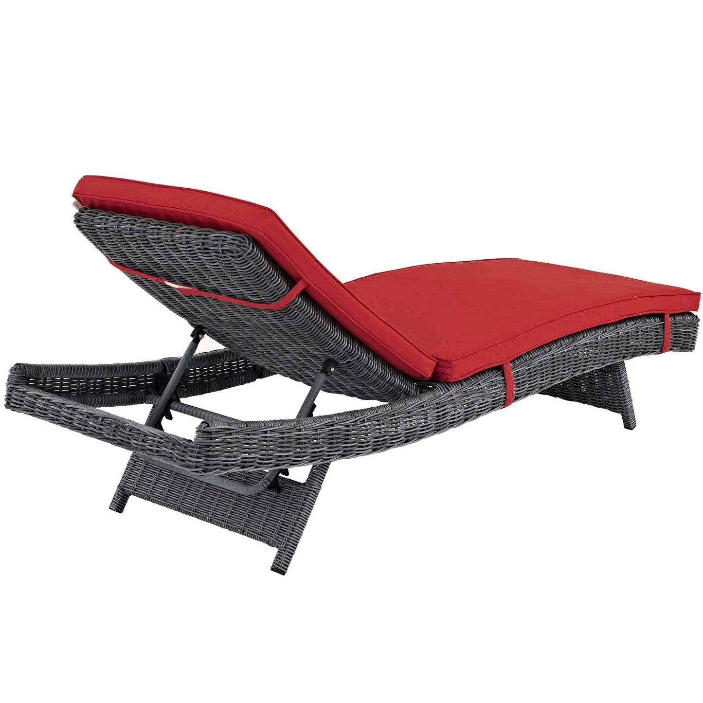 Modway Furniture Summon Outdoor Patio Sunbrella Chaise - EEI-1996-GRY-RED