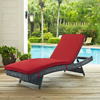 Modway Furniture Summon Outdoor Patio Sunbrella Chaise - EEI-1996-GRY-RED
