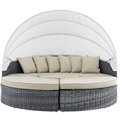 Modway Furniture Summon Canopy Outdoor Patio Sunbrella Daybed by Modway - EEI-1997-GRY-NAV-SET