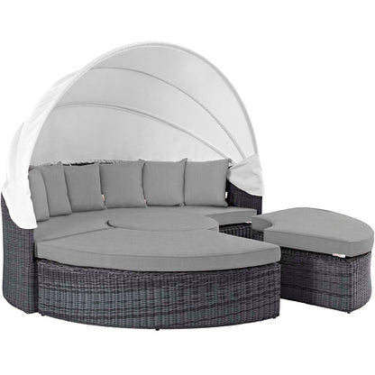 Modway Furniture Summon Canopy Outdoor Patio Sunbrella Daybed by Modway - EEI-1997-GRY-NAV-SET