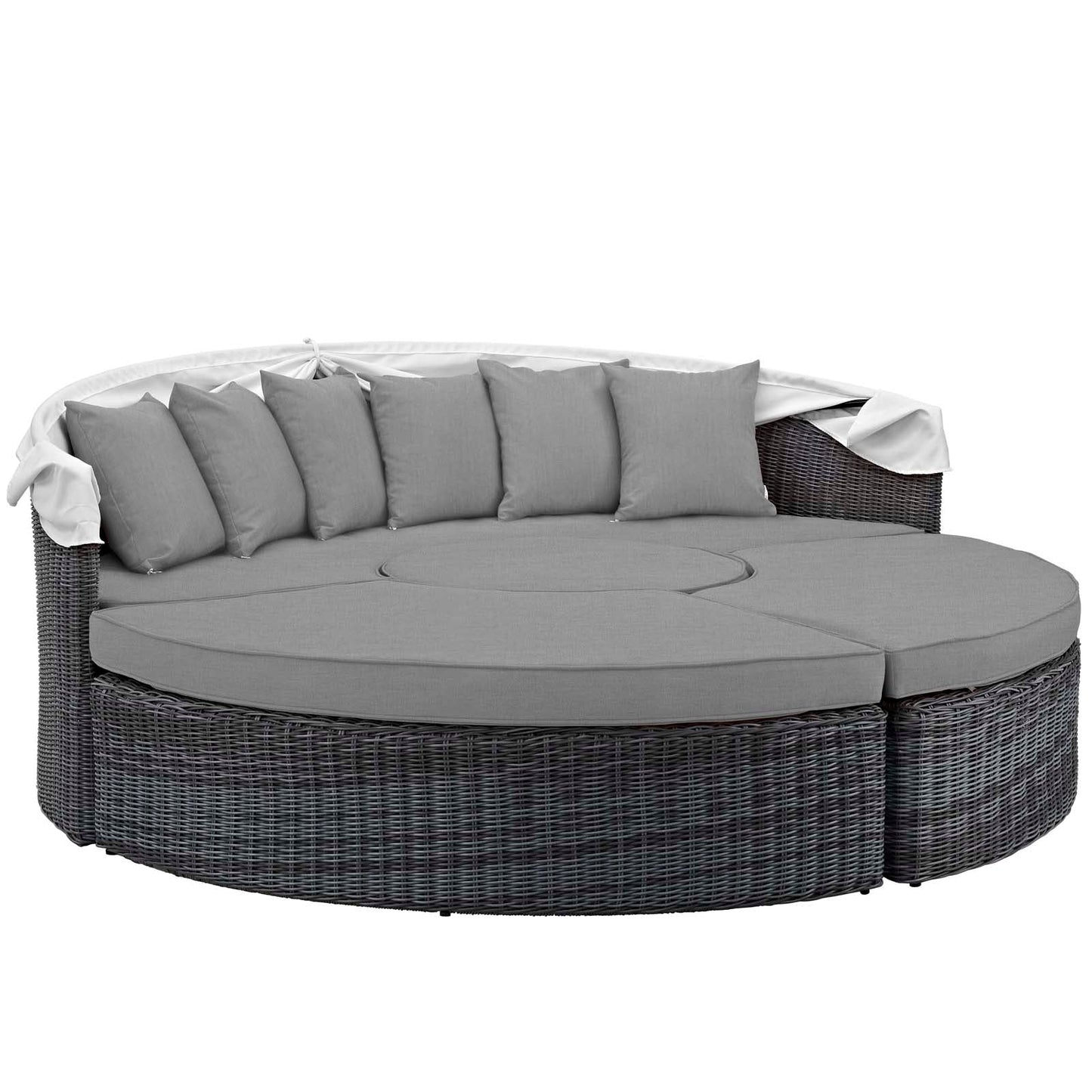 Modway Furniture Summon Canopy Outdoor Patio Sunbrella Daybed by Modway - EEI-1997-GRY-NAV-SET