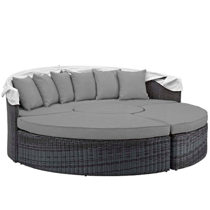 Modway Furniture Summon Canopy Outdoor Patio Sunbrella Daybed by Modway - EEI-1997-GRY-NAV-SET