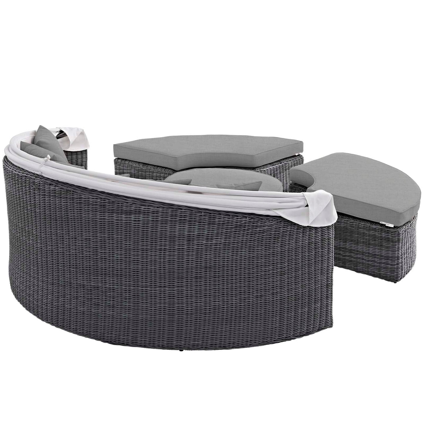 Modway Furniture Summon Canopy Outdoor Patio Sunbrella Daybed by Modway - EEI-1997-GRY-NAV-SET