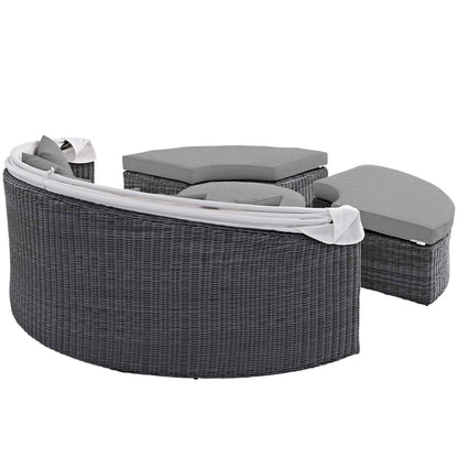 Modway Furniture Summon Canopy Outdoor Patio Sunbrella Daybed by Modway - EEI-1997-GRY-NAV-SET