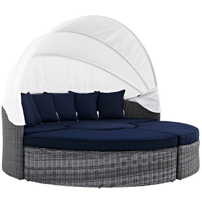 Modway Furniture Summon Canopy Outdoor Patio Sunbrella Daybed by Modway - EEI-1997-GRY-NAV-SET