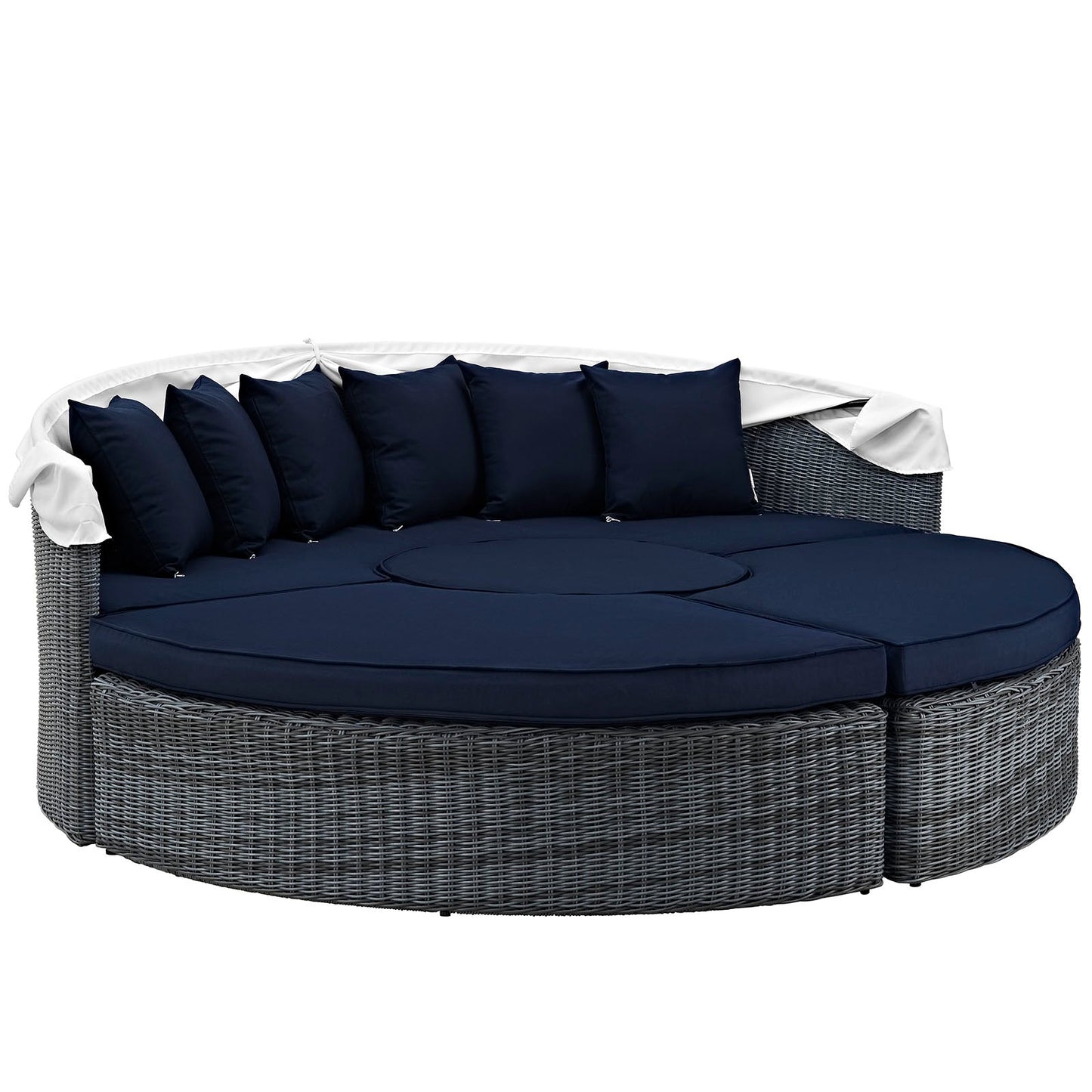 Modway Furniture Summon Canopy Outdoor Patio Sunbrella Daybed by Modway - EEI-1997-GRY-NAV-SET