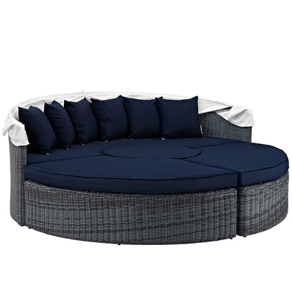 Modway Furniture Summon Canopy Outdoor Patio Sunbrella Daybed by Modway - EEI-1997-GRY-NAV-SET