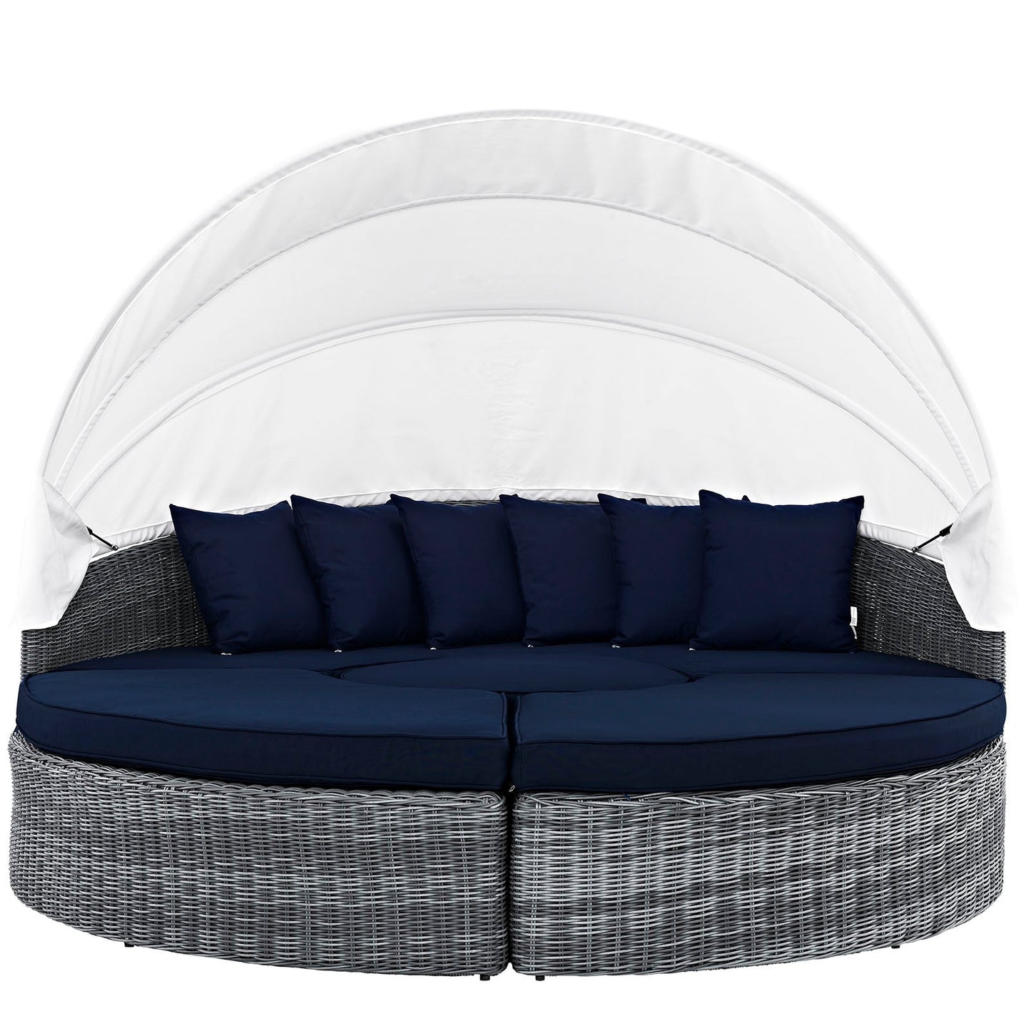 Modway Furniture Summon Canopy Outdoor Patio Sunbrella Daybed by Modway - EEI-1997-GRY-NAV-SET
