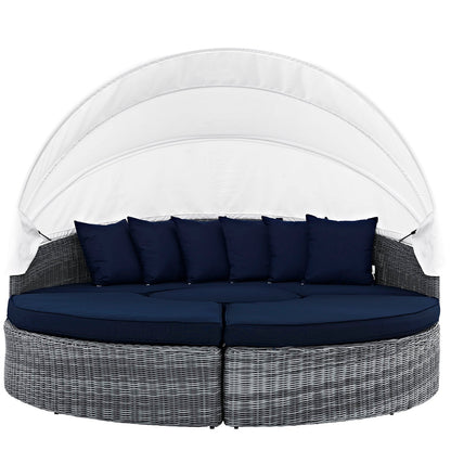 Modway Furniture Summon Canopy Outdoor Patio Sunbrella Daybed by Modway - EEI-1997-GRY-NAV-SET
