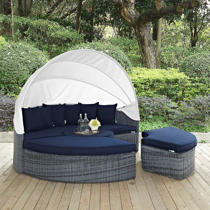 Modway Furniture Summon Canopy Outdoor Patio Sunbrella Daybed by Modway - EEI-1997-GRY-NAV-SET