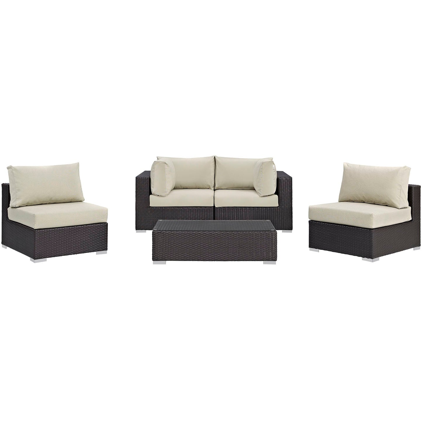 Modway Furniture Convene 5 Piece Outdoor Patio Sectional Set by Modway – EEI-2163-EXP-BEI-SET