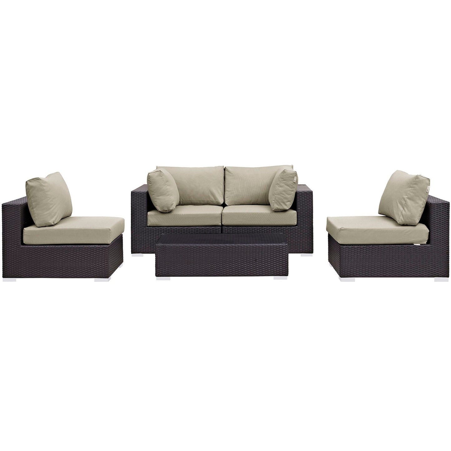 Modway Furniture Convene 5 Piece Outdoor Patio Sectional Set by Modway – EEI-2163-EXP-BEI-SET