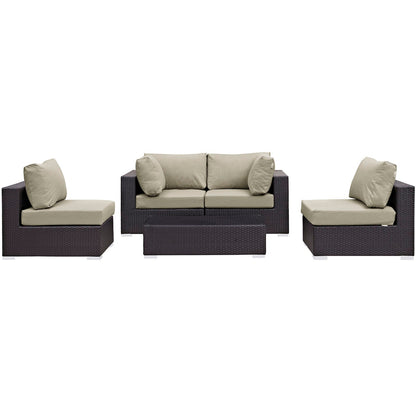 Modway Furniture Convene 5 Piece Outdoor Patio Sectional Set by Modway – EEI-2163-EXP-BEI-SET