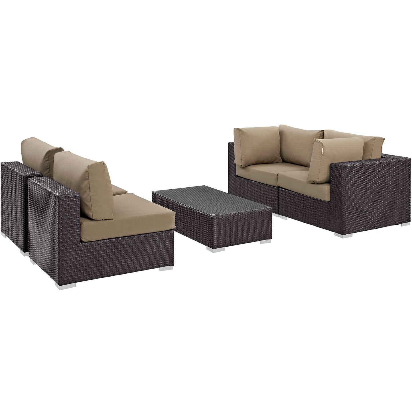 Modway Furniture Convene 5 Piece Outdoor Patio Sectional Set by Modway – EEI-2163-EXP-BEI-SET