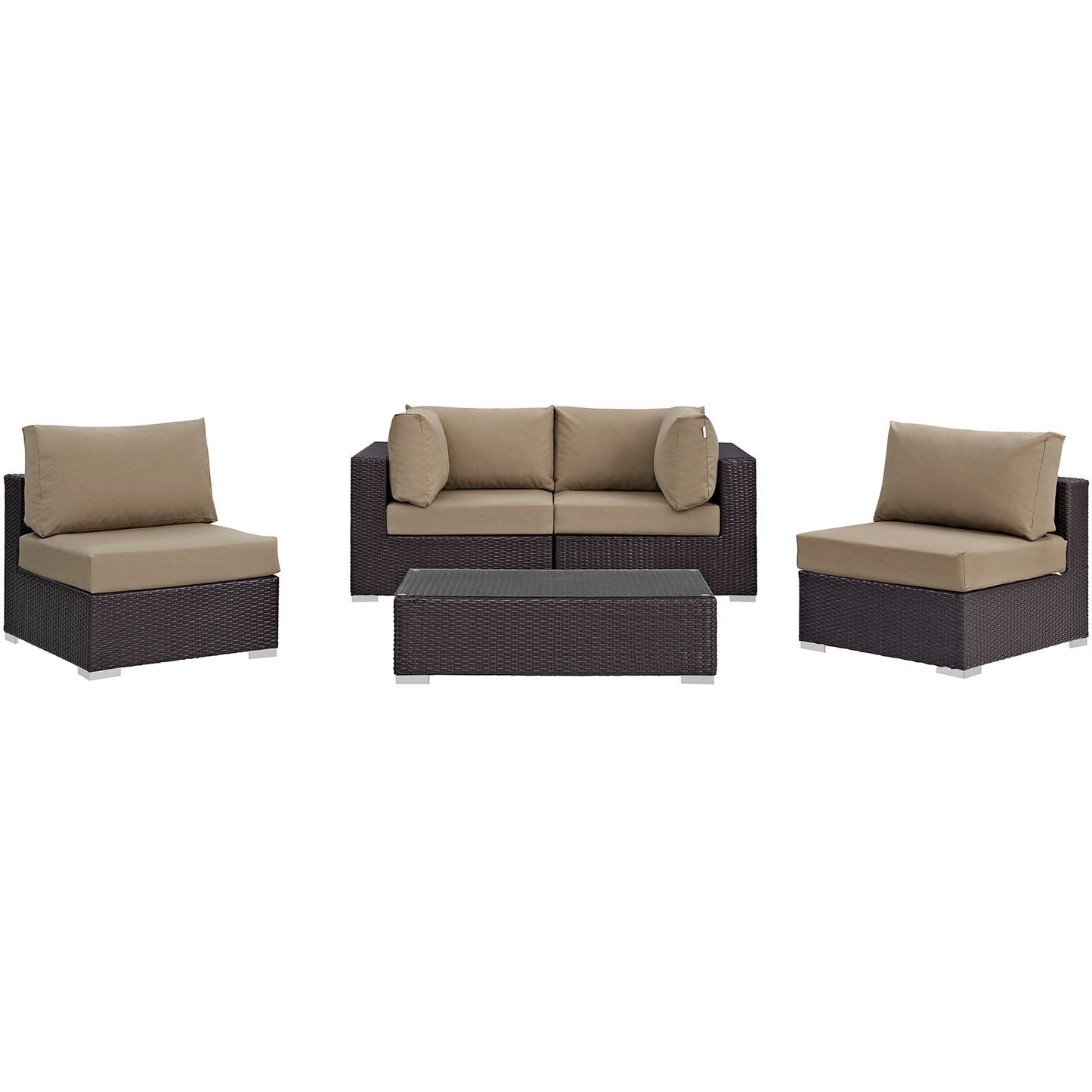 Modway Furniture Convene 5 Piece Outdoor Patio Sectional Set by Modway – EEI-2163-EXP-BEI-SET