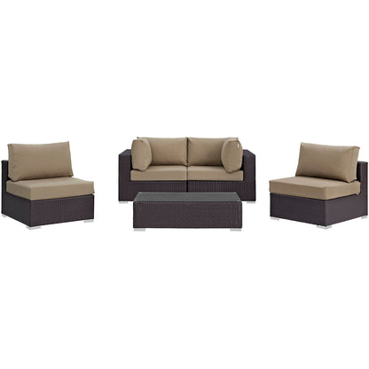 Modway Furniture Convene 5 Piece Outdoor Patio Sectional Set by Modway – EEI-2163-EXP-BEI-SET