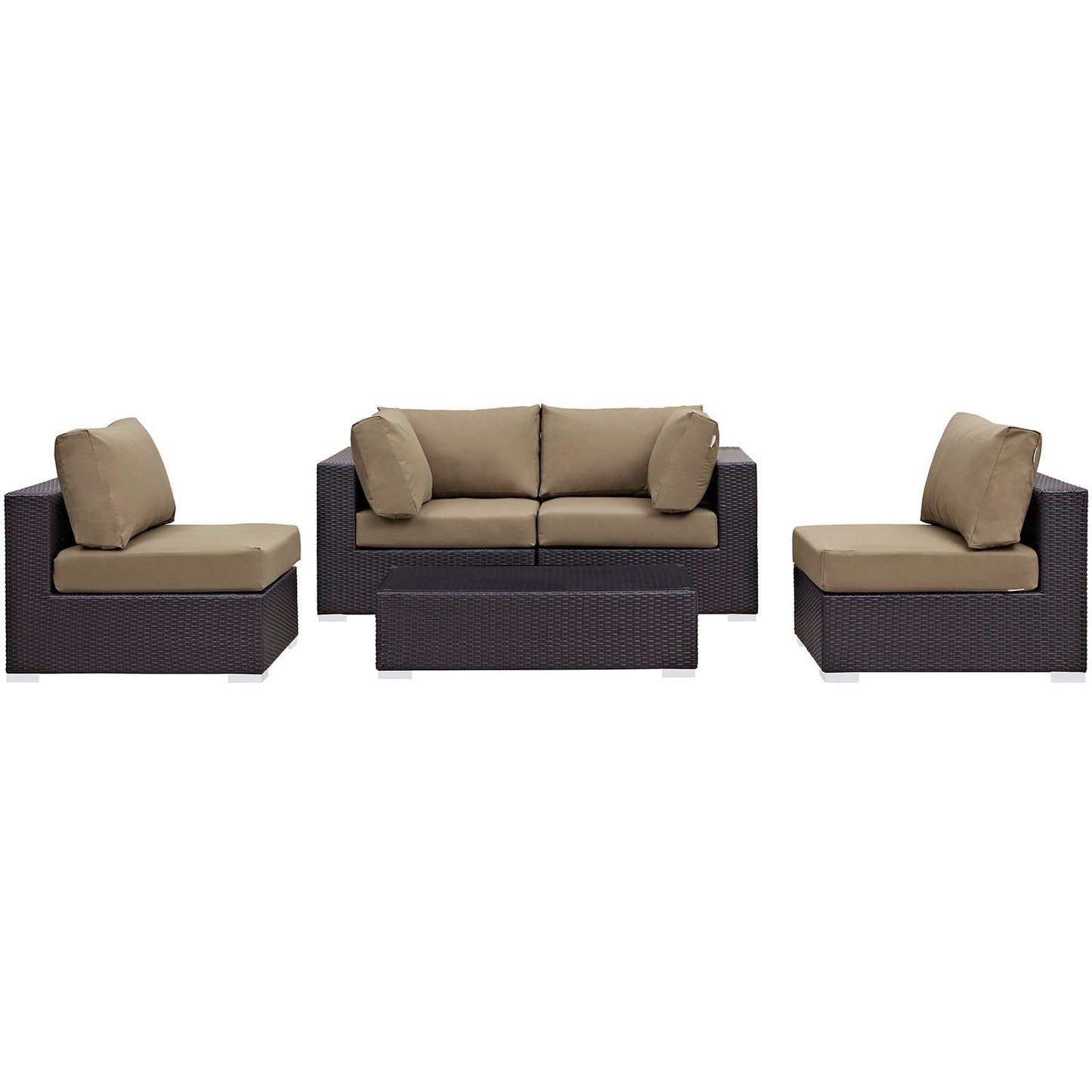Modway Furniture Convene 5 Piece Outdoor Patio Sectional Set by Modway – EEI-2163-EXP-BEI-SET