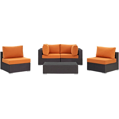 Modway Furniture Convene 5 Piece Outdoor Patio Sectional Set by Modway – EEI-2163-EXP-BEI-SET