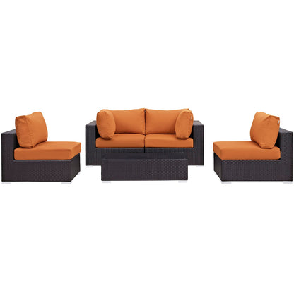 Modway Furniture Convene 5 Piece Outdoor Patio Sectional Set by Modway – EEI-2163-EXP-BEI-SET