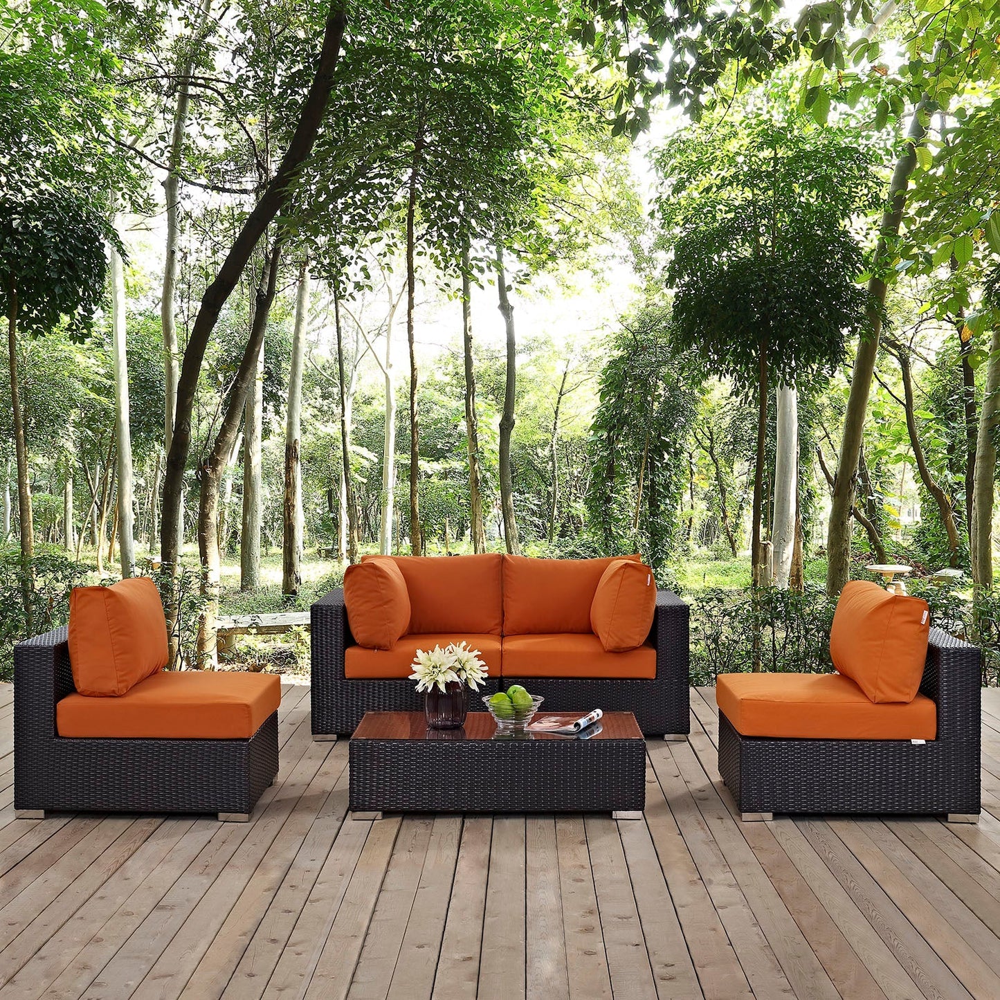 Modway Furniture Convene 5 Piece Outdoor Patio Sectional Set by Modway – EEI-2163-EXP-BEI-SET