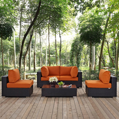 Modway Furniture Convene 5 Piece Outdoor Patio Sectional Set by Modway – EEI-2163-EXP-BEI-SET