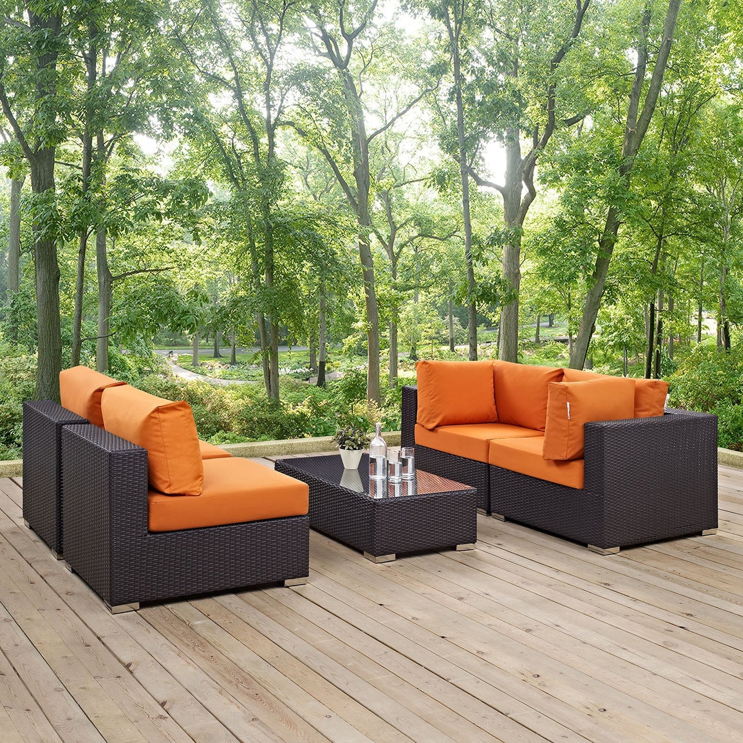 Modway Furniture Convene 5 Piece Outdoor Patio Sectional Set by Modway – EEI-2163-EXP-BEI-SET