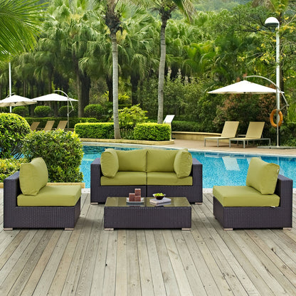 Modway Furniture Convene 5 Piece Outdoor Patio Sectional Set by Modway – EEI-2163-EXP-BEI-SET