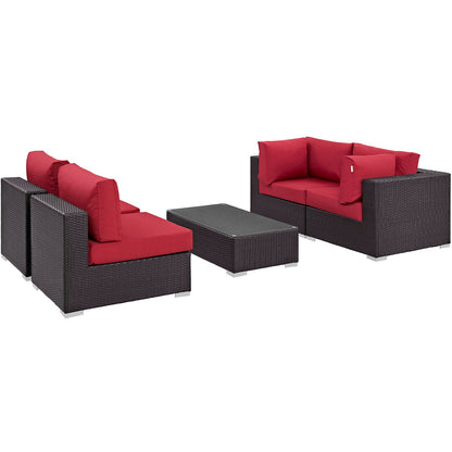 Modway Furniture Convene 5 Piece Outdoor Patio Sectional Set by Modway – EEI-2163-EXP-BEI-SET