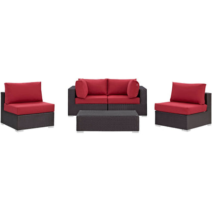 Modway Furniture Convene 5 Piece Outdoor Patio Sectional Set by Modway – EEI-2163-EXP-BEI-SET