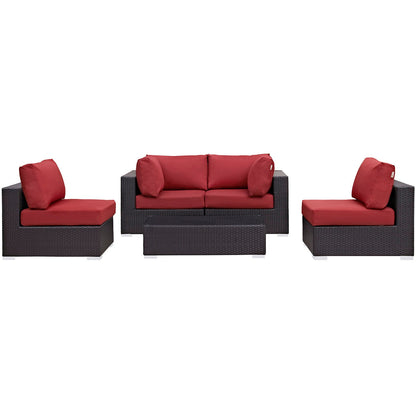Modway Furniture Convene 5 Piece Outdoor Patio Sectional Set by Modway – EEI-2163-EXP-BEI-SET