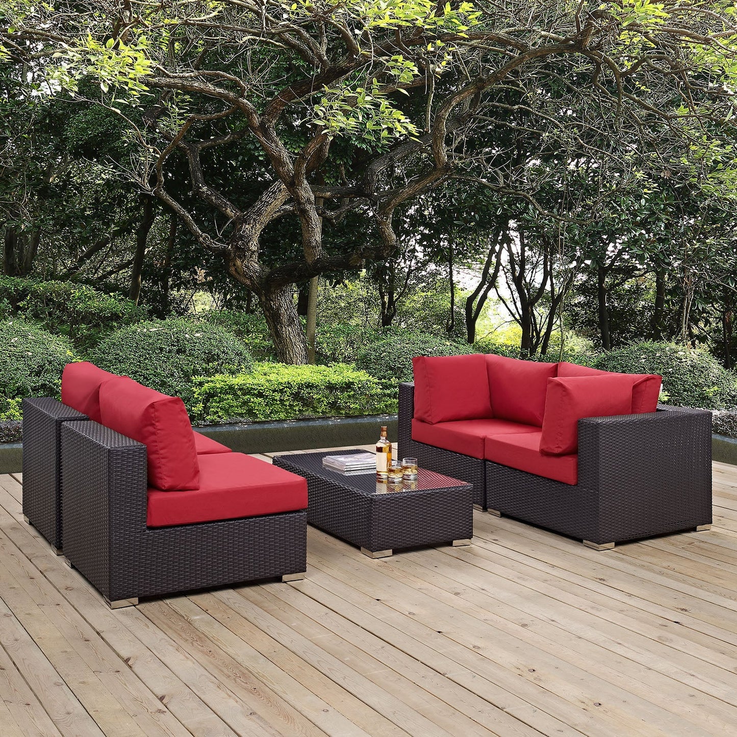 Modway Furniture Convene 5 Piece Outdoor Patio Sectional Set by Modway – EEI-2163-EXP-BEI-SET
