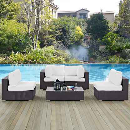 Modway Furniture Convene 5 Piece Outdoor Patio Sectional Set by Modway – EEI-2163-EXP-BEI-SET