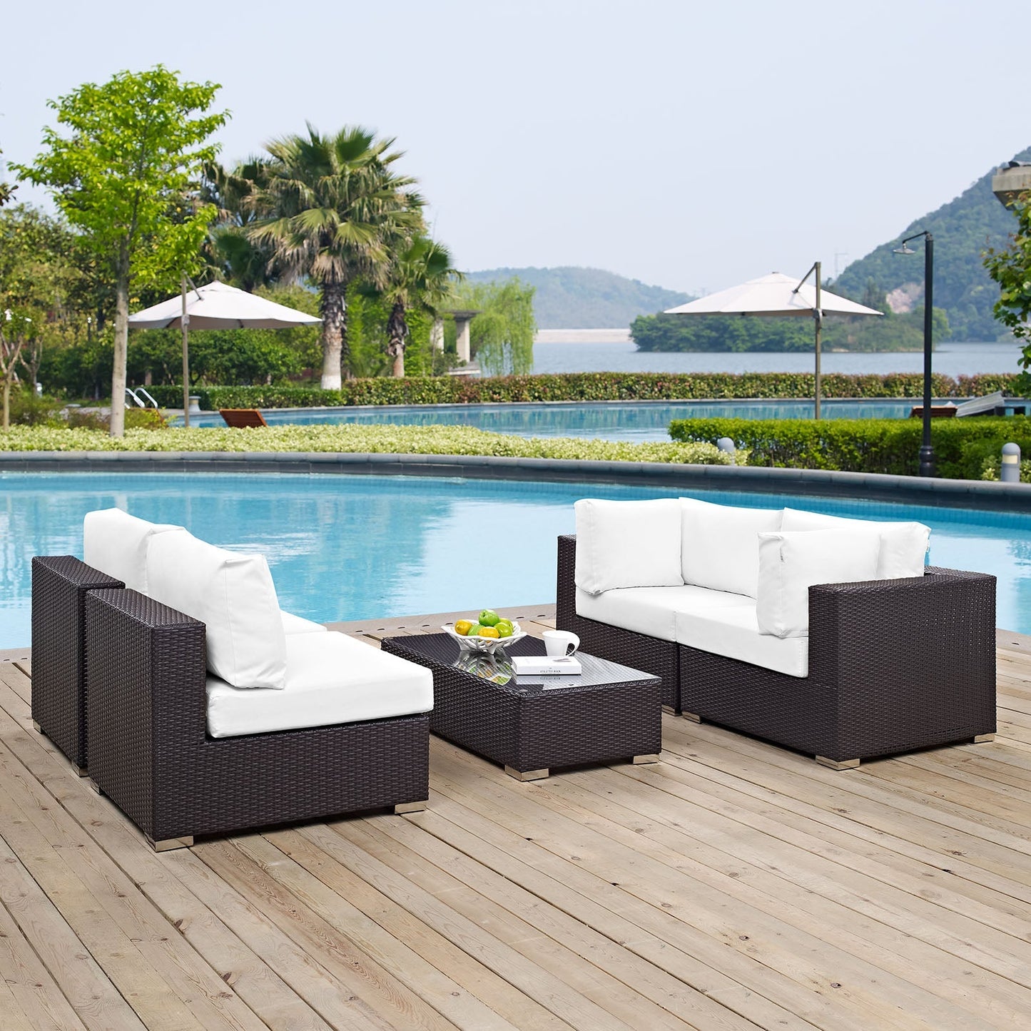 Modway Furniture Convene 5 Piece Outdoor Patio Sectional Set by Modway – EEI-2163-EXP-BEI-SET