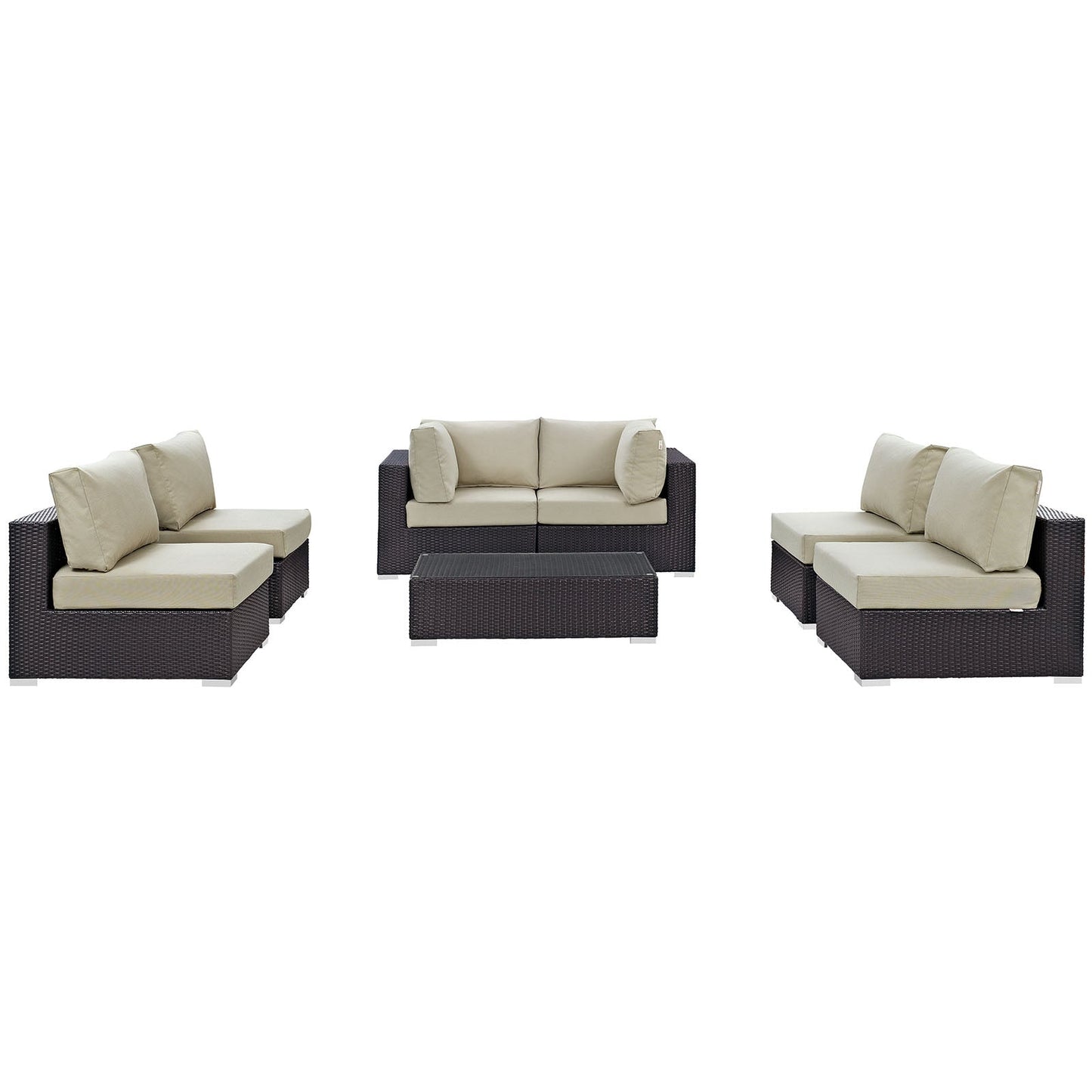 Modway Furniture Convene 7 Piece Outdoor Patio Sectional Set by Modway – EEI-2164-EXP-BEI-SET