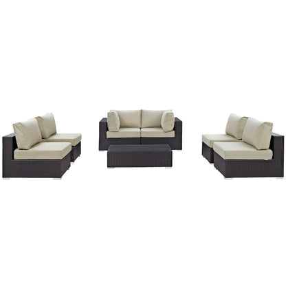 Modway Furniture Convene 7 Piece Outdoor Patio Sectional Set by Modway – EEI-2164-EXP-BEI-SET
