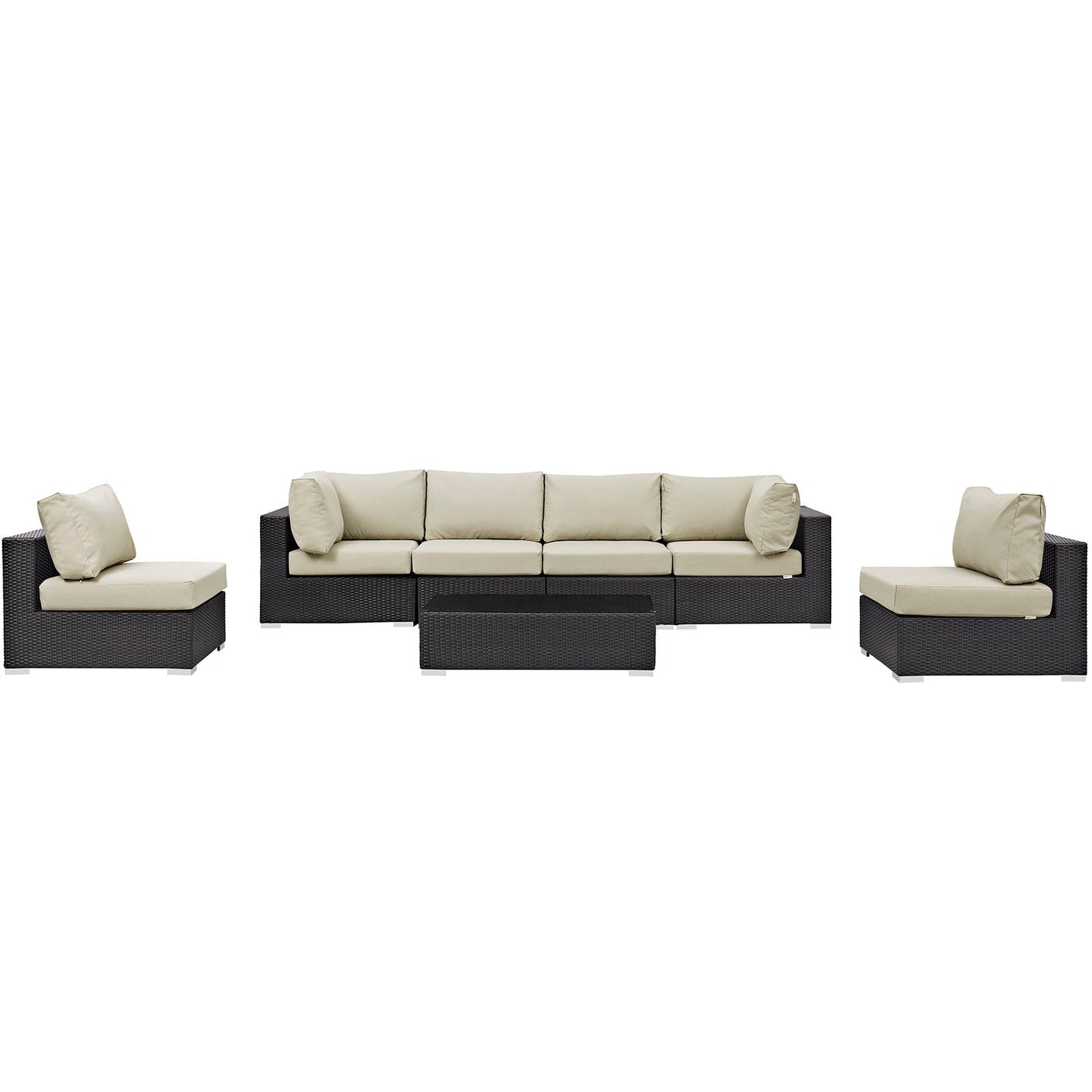 Modway Furniture Convene 7 Piece Outdoor Patio Sectional Set by Modway – EEI-2164-EXP-BEI-SET