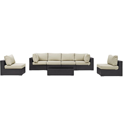 Modway Furniture Convene 7 Piece Outdoor Patio Sectional Set by Modway – EEI-2164-EXP-BEI-SET