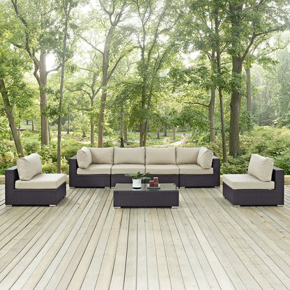 Modway Furniture Convene 7 Piece Outdoor Patio Sectional Set by Modway – EEI-2164-EXP-BEI-SET
