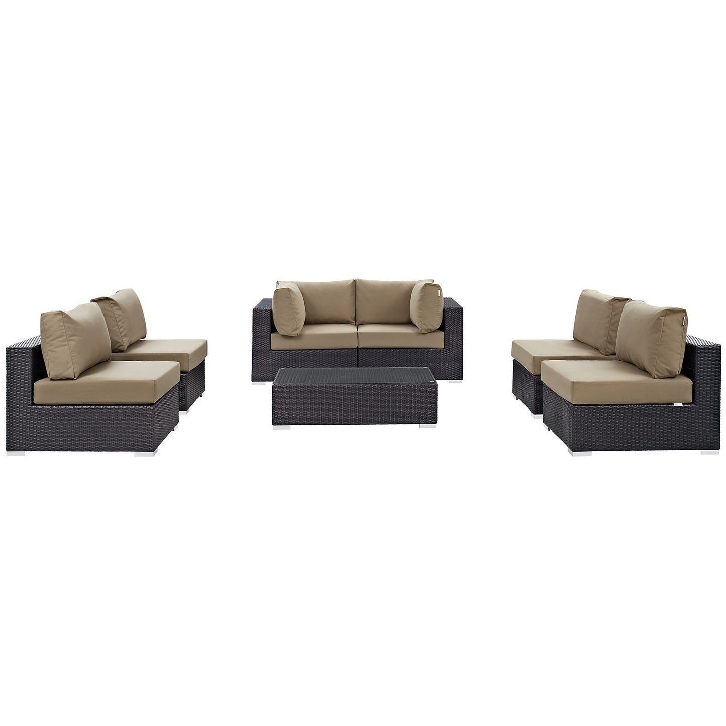 Modway Furniture Convene 7 Piece Outdoor Patio Sectional Set by Modway – EEI-2164-EXP-BEI-SET