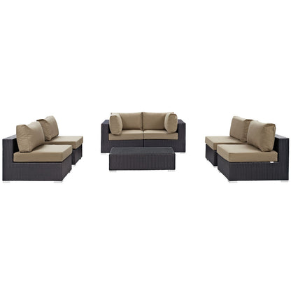 Modway Furniture Convene 7 Piece Outdoor Patio Sectional Set by Modway – EEI-2164-EXP-BEI-SET