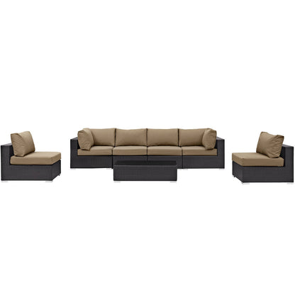 Modway Furniture Convene 7 Piece Outdoor Patio Sectional Set by Modway – EEI-2164-EXP-BEI-SET