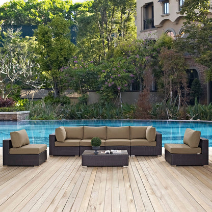Modway Furniture Convene 7 Piece Outdoor Patio Sectional Set by Modway – EEI-2164-EXP-BEI-SET