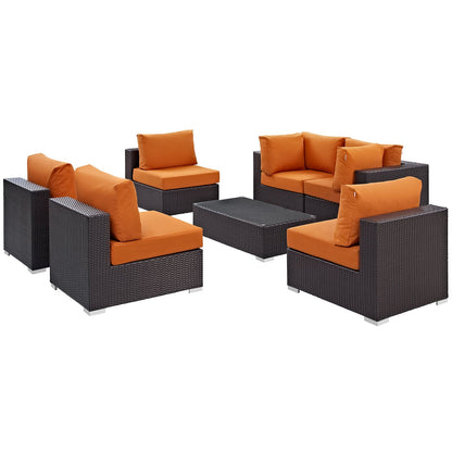 Modway Furniture Convene 7 Piece Outdoor Patio Sectional Set by Modway – EEI-2164-EXP-BEI-SET