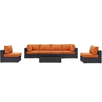 Modway Furniture Convene 7 Piece Outdoor Patio Sectional Set by Modway – EEI-2164-EXP-BEI-SET