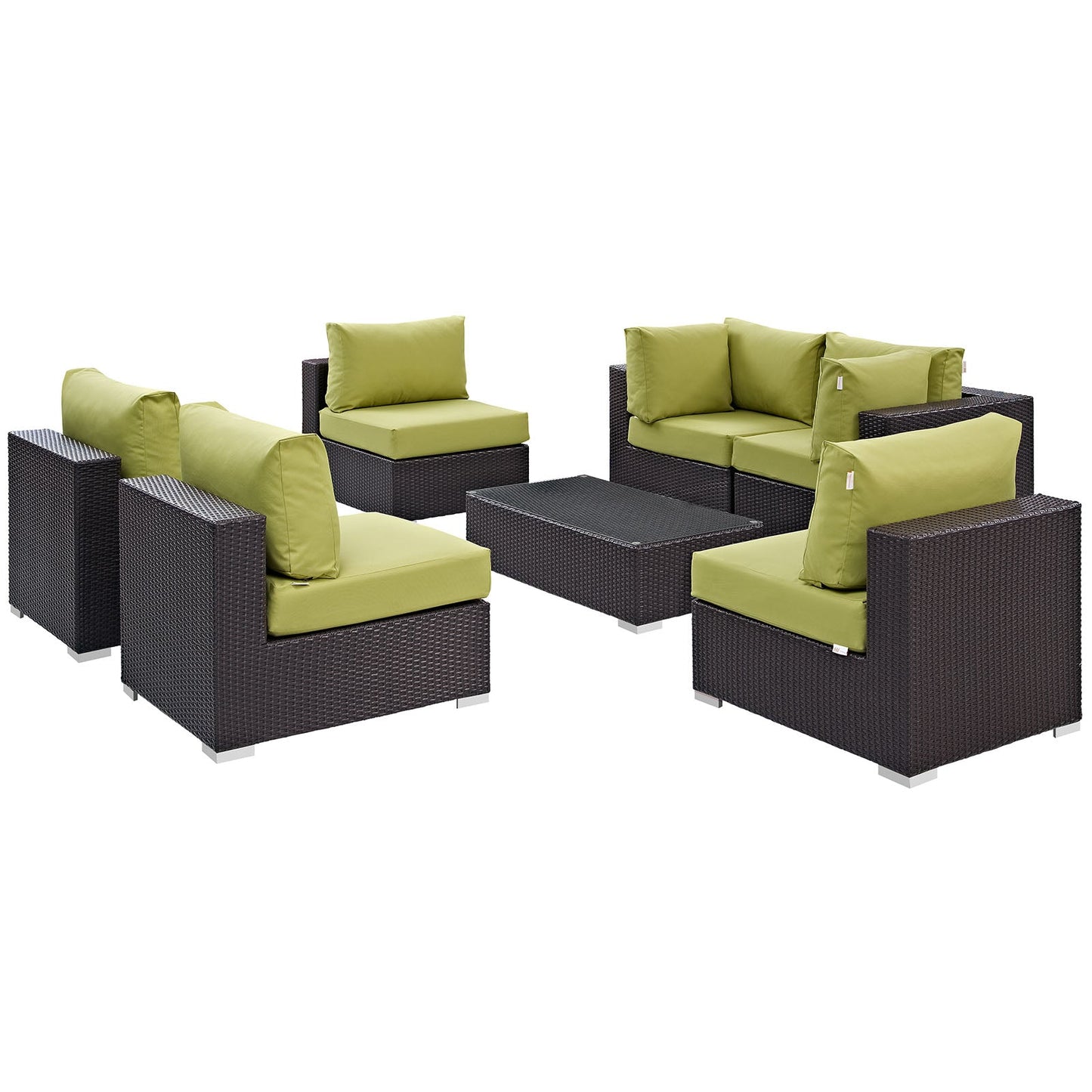 Modway Furniture Convene 7 Piece Outdoor Patio Sectional Set by Modway – EEI-2164-EXP-BEI-SET